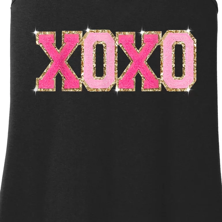 Chenille Patch Sparkling Xoxo Valentine Day Heart Love Gift Ladies Essential Tank