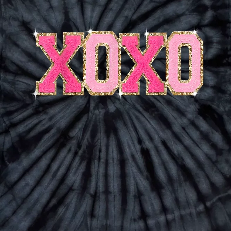 Chenille Patch Sparkling Xoxo Valentine Day Heart Love Gift Tie-Dye T-Shirt