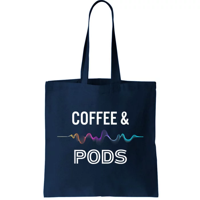 Coffee & Pods Sound Wave Tee Tote Bag