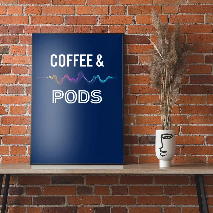 Coffee & Pods Sound Wave Tee Poster