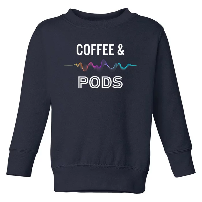 Coffee & Pods Sound Wave Tee Toddler Sweatshirt