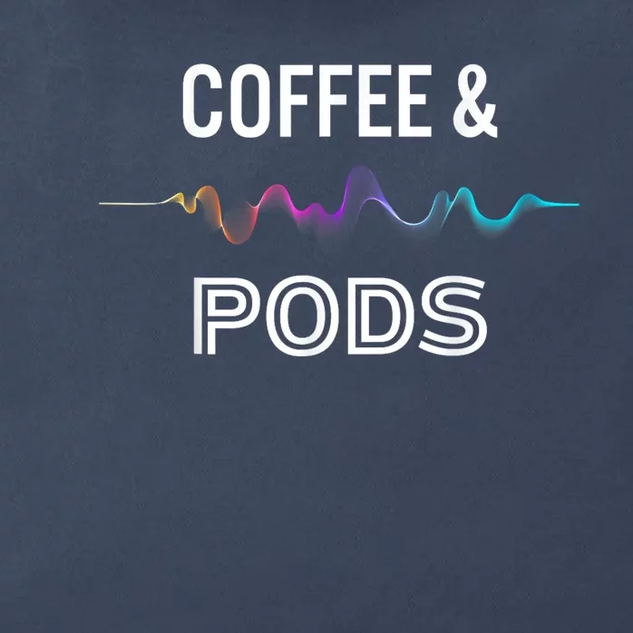 Coffee & Pods Sound Wave Tee Zip Tote Bag