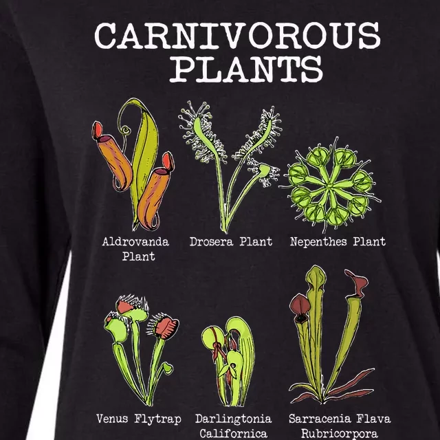 Carnivorous Plants Species Saracenia Venus Flytrap Womens Cotton Relaxed Long Sleeve T-Shirt