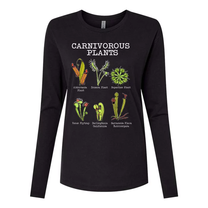 Carnivorous Plants Species Saracenia Venus Flytrap Womens Cotton Relaxed Long Sleeve T-Shirt