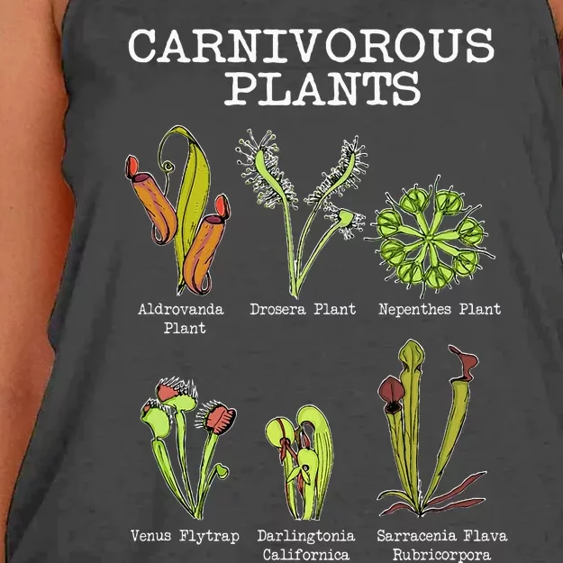 Carnivorous Plants Species Saracenia Venus Flytrap Women's Knotted Racerback Tank