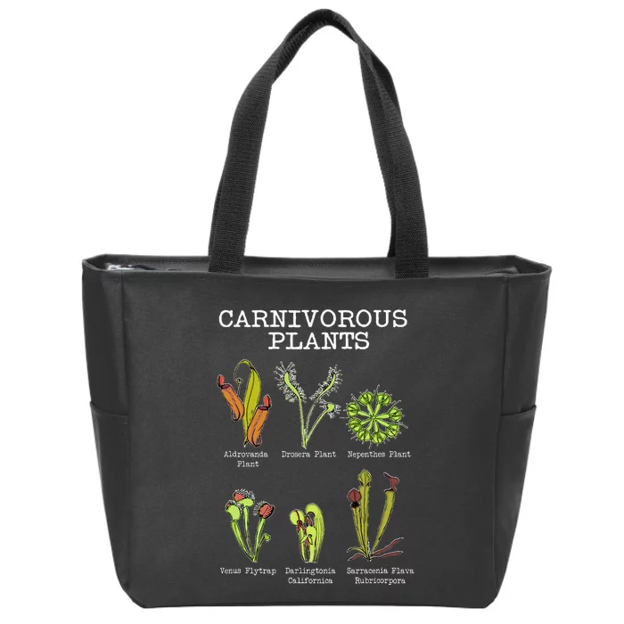 Carnivorous Plants Species Saracenia Venus Flytrap Zip Tote Bag