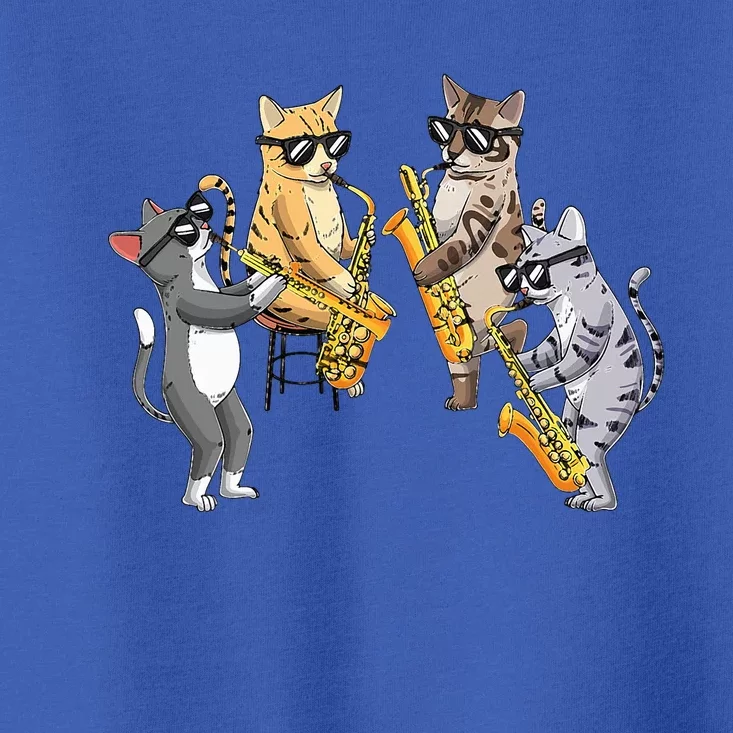 Cats Playing Saxophone Jazz Sax Musician Saxophonist Toddler T-Shirt