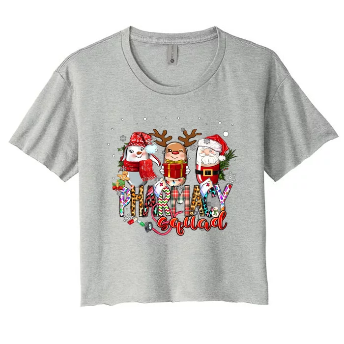 Christmas Pharmacy Squad Xmas Reindeer Pharmacist Team Gift Women's Crop Top Tee