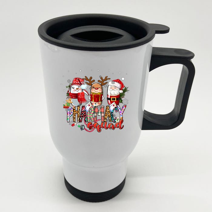 Christmas Pharmacy Squad Xmas Reindeer Pharmacist Team Gift Front & Back Stainless Steel Travel Mug