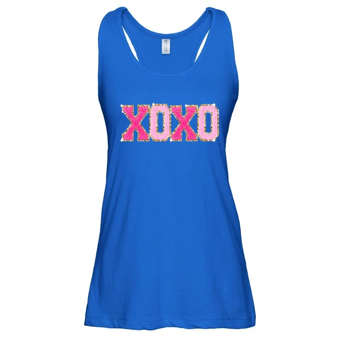 Chenille Patch Sparkling Xoxo Valentines Day Heart Love Gift Ladies Essential Flowy Tank