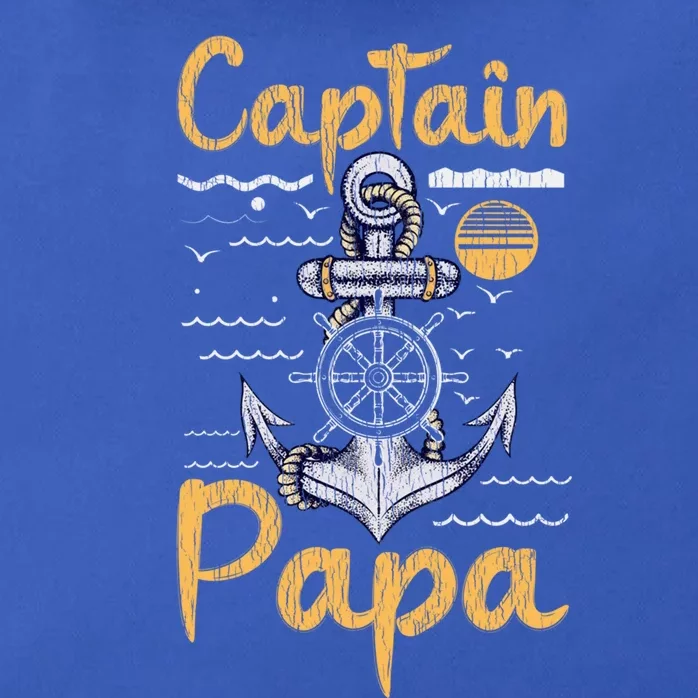 Captain Papa Sailing Boating Father Son Dad Matching Sailor Gift Zip Tote Bag