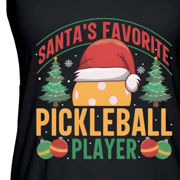 Christmas Pickleball Santa Favorite Pickleball Player Ladies Essential Flowy Tank