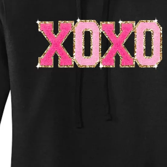 Chenille Patch S.Parkling Xoxo Valentine Day Heart Love Gift Women's Pullover Hoodie