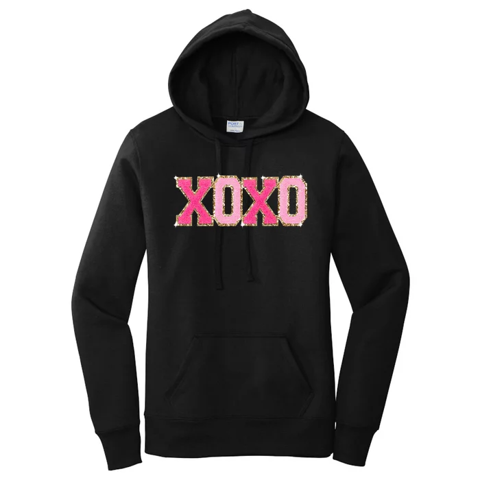 Chenille Patch S.Parkling Xoxo Valentine Day Heart Love Gift Women's Pullover Hoodie