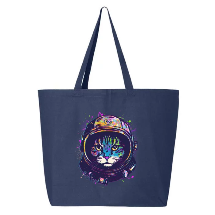 Colorful Paint Splat Astronaut Cat 25L Jumbo Tote