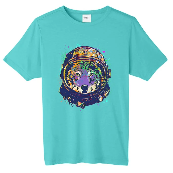 Colorful Paint Splat Astronaut Wolf ChromaSoft Performance T-Shirt