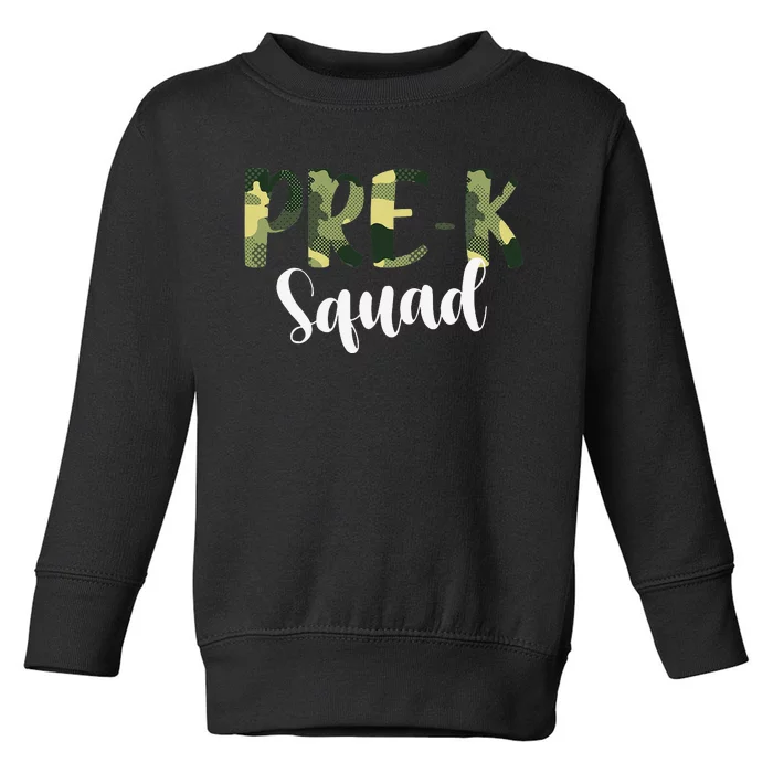 Camo PreK Squad Back To School Camouflage Teacher And Child Toddler Sweatshirt