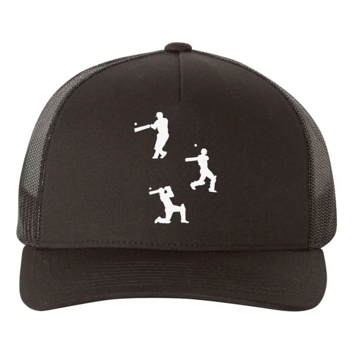 Cricket  Player Silhouette Sport Gift Yupoong Adult 5-Panel Trucker Hat