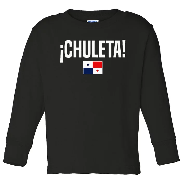 Chuleta Panamanian Slang Panama Flag Toddler Long Sleeve Shirt