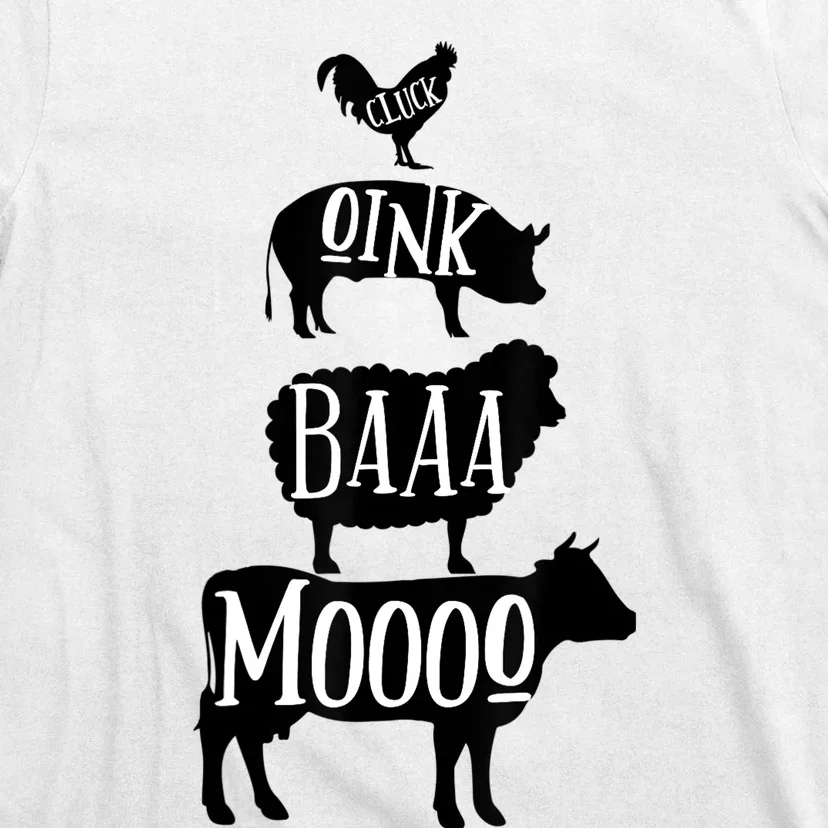 Cow Pig Sheep Chicken | Stack Farm Animal Sounds Silhouettes T-Shirt