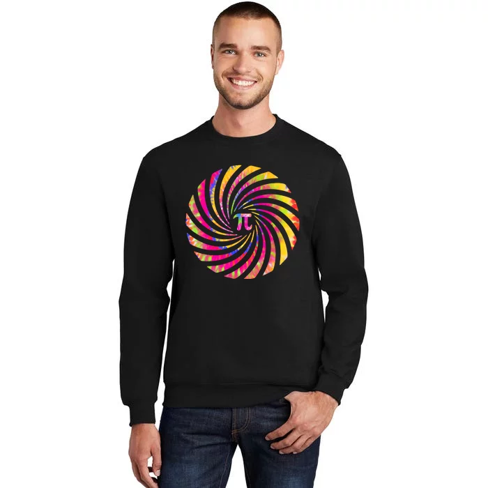 Colorful Pi Swirl Pi Day Math Teacher Gift Tall Sweatshirt