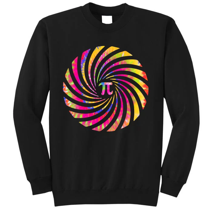 Colorful Pi Swirl Pi Day Math Teacher Gift Tall Sweatshirt