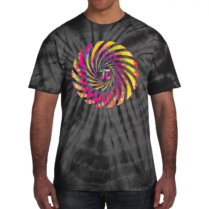 Colorful Pi Swirl Pi Day Math Teacher Gift Tie-Dye T-Shirt