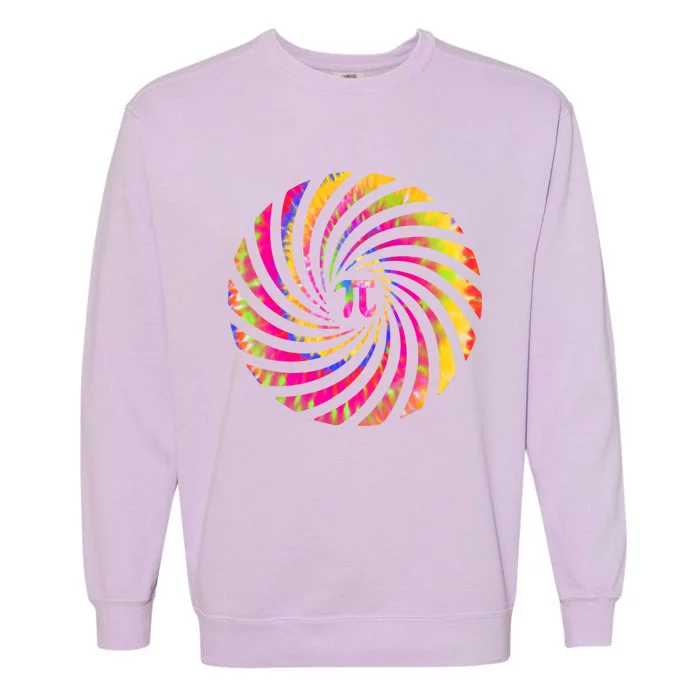 Colorful Pi Swirl Pi Day Math Teacher Gift Garment-Dyed Sweatshirt