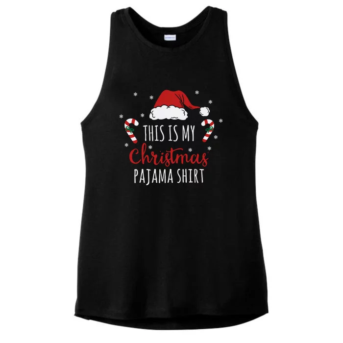 Christmas Pajama Shirt Ladies Tri-Blend Wicking Tank