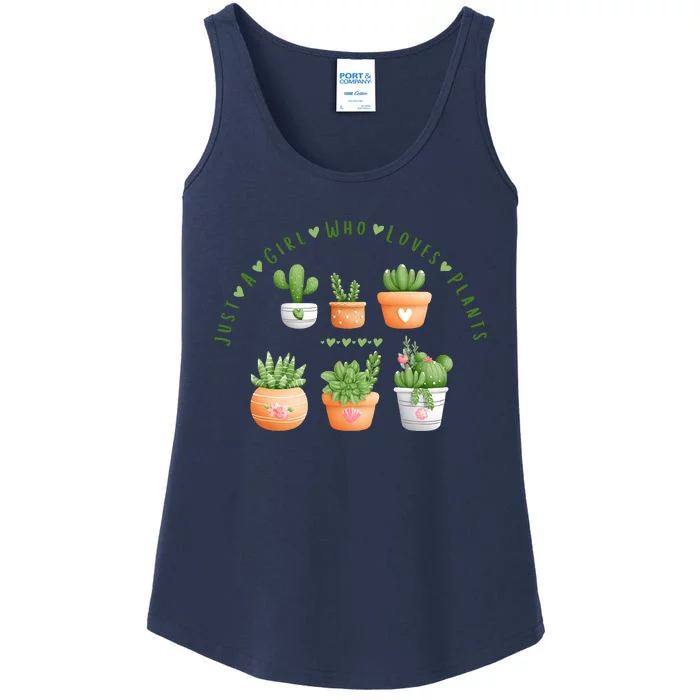 Cactus Plant, Succulents, Just A Girl Who Loves Plants Ladies Essential Tank