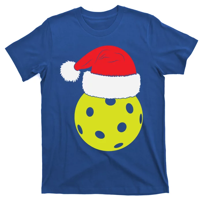 Christmas Pickleball Santa Hat Funny Pickle Ball Player Xmas Meaningful Gift T-Shirt