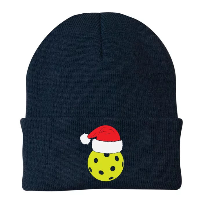 Christmas Pickleball Santa Hat Funny Pickle Ball Player Xmas Meaningful Gift Knit Cap Winter Beanie