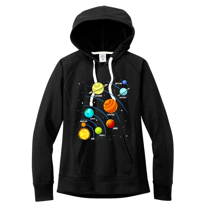 Colorful Planets Solar Systemss Boy Space Science Women's Fleece Hoodie