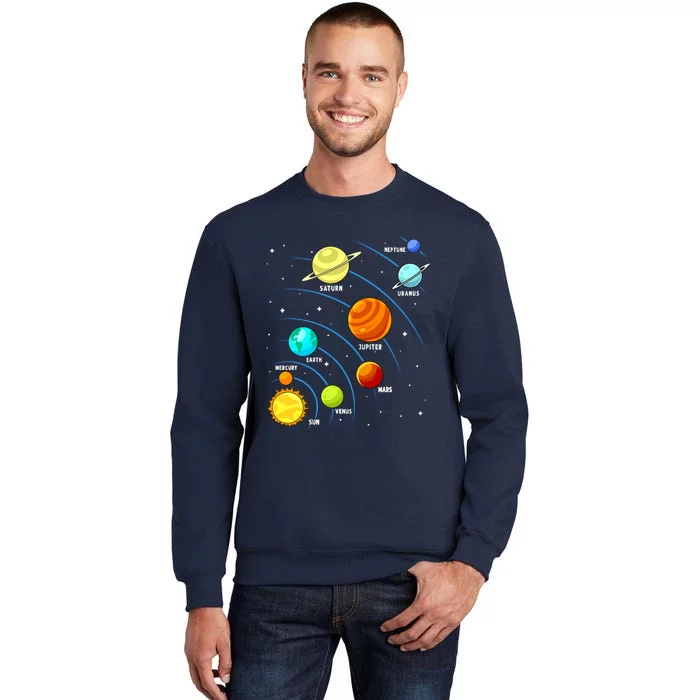 Colorful Planets Solar Systemss Boy Space Science Tall Sweatshirt