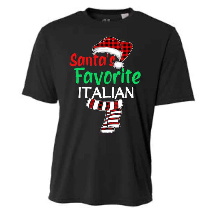 Christmas Pajama Santa Claus Shirt, Santa's Favorite Italian VNeck Cooling Performance Crew T-Shirt