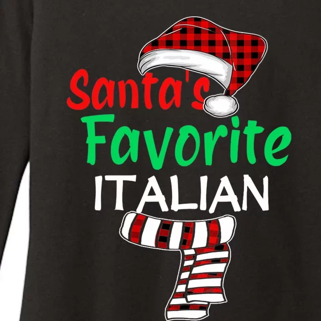 Christmas Pajama Santa Claus Shirt, Santa's Favorite Italian VNeck Womens CVC Long Sleeve Shirt