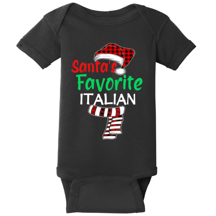 Christmas Pajama Santa Claus Shirt, Santa's Favorite Italian VNeck Baby Bodysuit