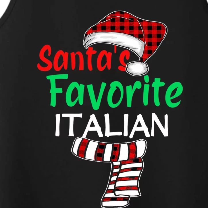 Christmas Pajama Santa Claus Shirt, Santa's Favorite Italian VNeck Performance Tank