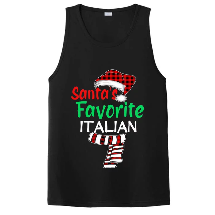 Christmas Pajama Santa Claus Shirt, Santa's Favorite Italian VNeck Performance Tank