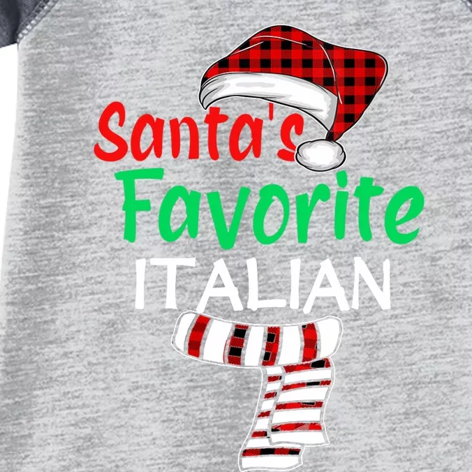 Christmas Pajama Santa Claus Shirt, Santa's Favorite Italian VNeck Infant Baby Jersey Bodysuit