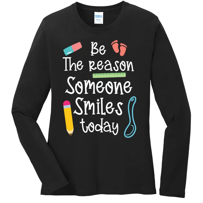 Childcare Provider Smilie Today Child Care Daycare Teacher Ladies Long Sleeve Shirt