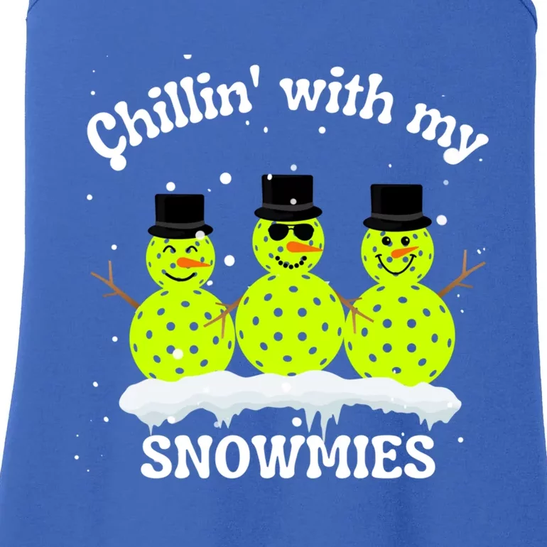 Christmas Pickleball Snow Chillin With My Snowmies Cool Gift Ladies Essential Tank