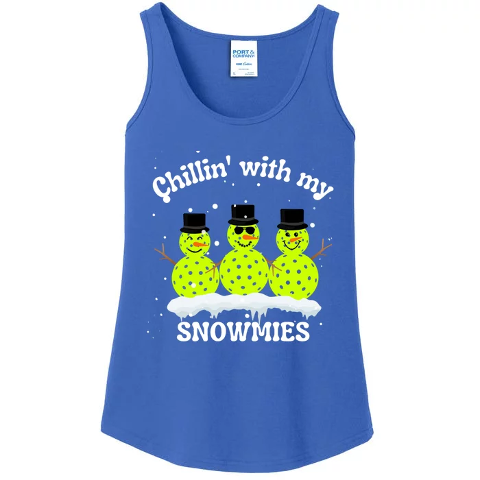 Christmas Pickleball Snow Chillin With My Snowmies Cool Gift Ladies Essential Tank