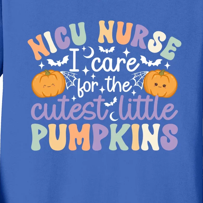 Cutest Pumpkins Spooky Nicu Nurse Halloween Nicu Nursing Gift Kids Long Sleeve Shirt