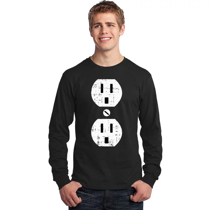 Couple Plug Socket Matching Costume Funny Halloween Gifts Tall Long Sleeve T-Shirt