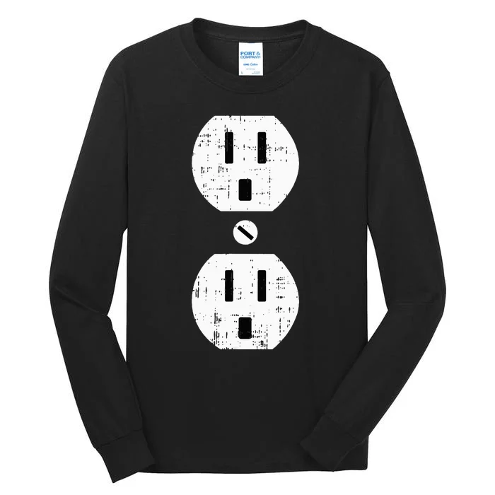 Couple Plug Socket Matching Costume Funny Halloween Gifts Tall Long Sleeve T-Shirt