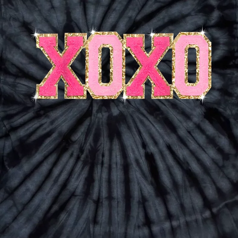 Chenille Patch Sparkling Xoxo Valentine Day Heart Love Gift Tie-Dye T-Shirt