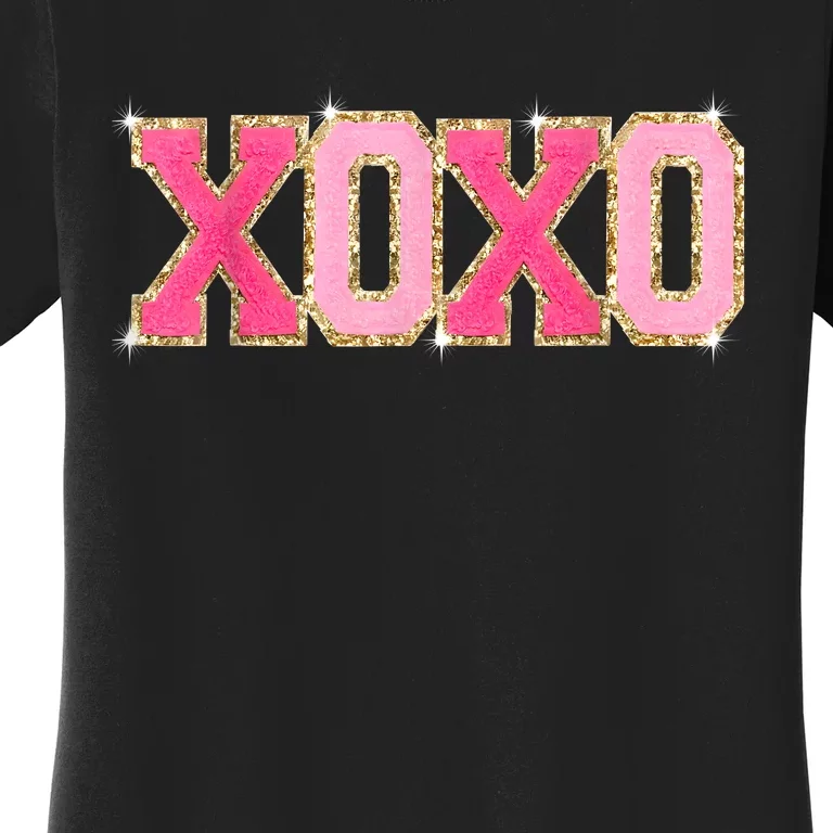 Chenille Patch Sparkling Xoxo Valentine Day Heart Love Gift Women's T-Shirt