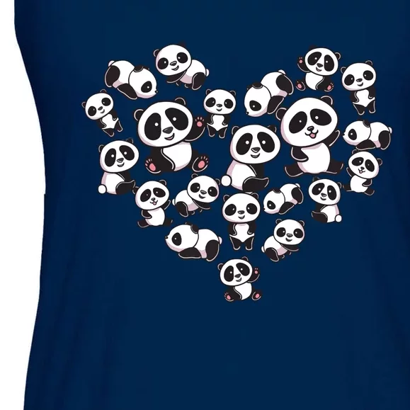 Cute Panda Shirts Panda Bear Lover Heart Gifts Ladies Essential Flowy Tank