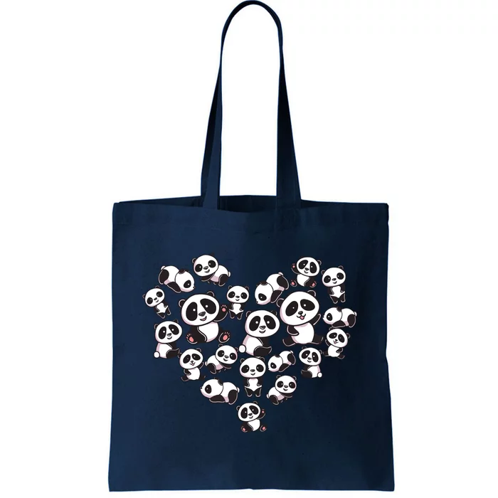 Cute Panda Shirts Panda Bear Lover Heart Gifts Tote Bag